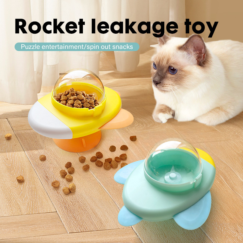 Dog Puzzle Feeder Toy - ของเล่นแมวแบบหมุนได้ ของเล่นสัตว์เลี้ยงแบบมีช่องใส่อาหาร ของเล่นแก้เบื่อสำหรับแมวและสุนัข ของเล่นฝึกสมอง ช่วยให้แมวและสุนัขไม่เบื่อ ของเล่นจ่ายอาหารสำหรับลูกแมวและลูกสุนัข