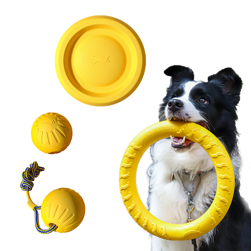 Indestructible Dog Chew Toy - EVA ทนทานของเล่นสุนัข 4 Pack Flying Disc