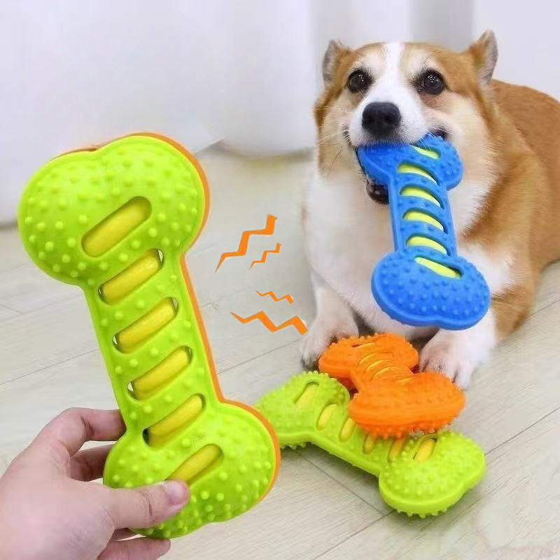 Indestructible Dog Chew Toy - สัตว์เลี้ยงสุนัข Chew ของเล่นกระดูกยางของเล่นกัด Puppy Interactive Stick