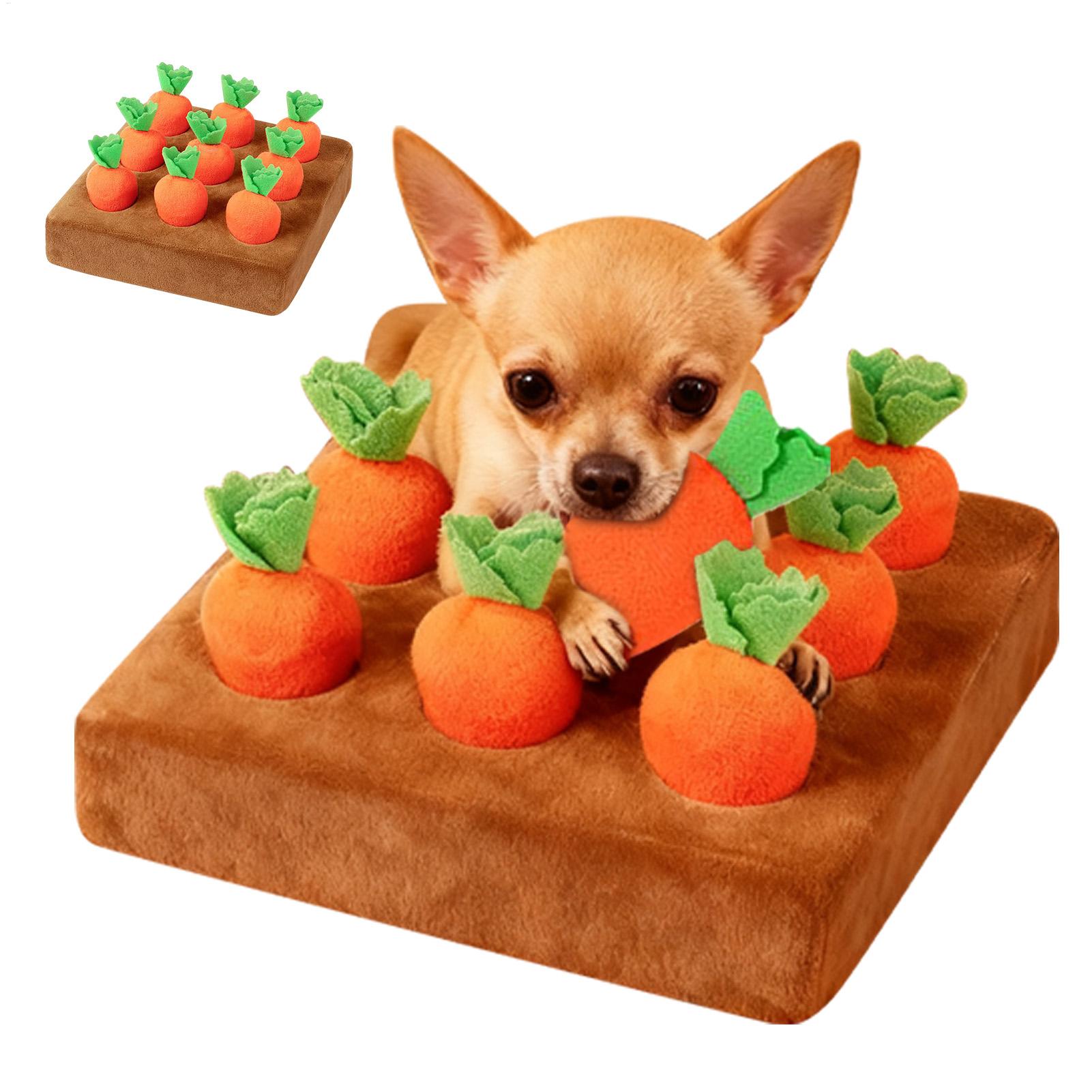 Snuffle Mat For Dogs - ของเล่นสัตว์เลี้ยงแบบอินเทอร์แอคทีฟรูปแครอท แผ่นกิจกรรมสำหรับสุนัขและแมว ของเล่นเสริมพัฒนาการสำหรับลูกแมวและสัตว์เลี้ยงขนาดเล็ก กลาง ใหญ่ และสัตว์เลี้ยงสูงวัย