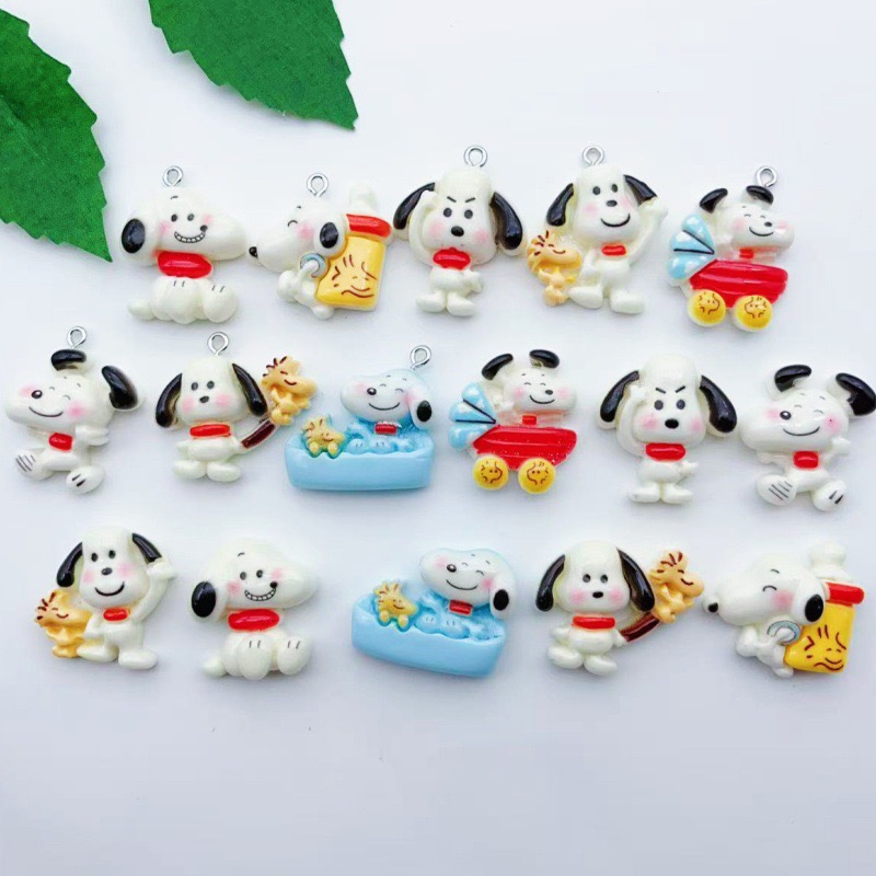 Dog Toys - จี้รูปสุนัขการ์ตูนเรซิ่น 12 ชิ้น, ต่างหูทำเอง DIY, อุปกรณ์เสริมพวงกุญแจ