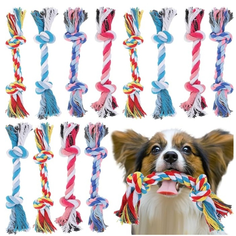 ของเล่นสุนัข เชือกฝ้ายกัดไม่ขา - Interactive Squeaky Plush Dog Toy บทวิจารณ์และราคา