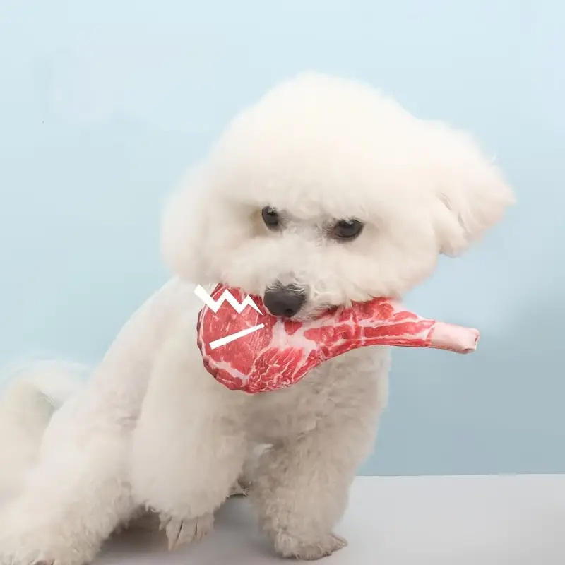ของเล่นสุนัขรูปสเต็กมีเสียงบีบ - Teeth Cleaning Dog Chew Bone บทวิจารณ์และราคา