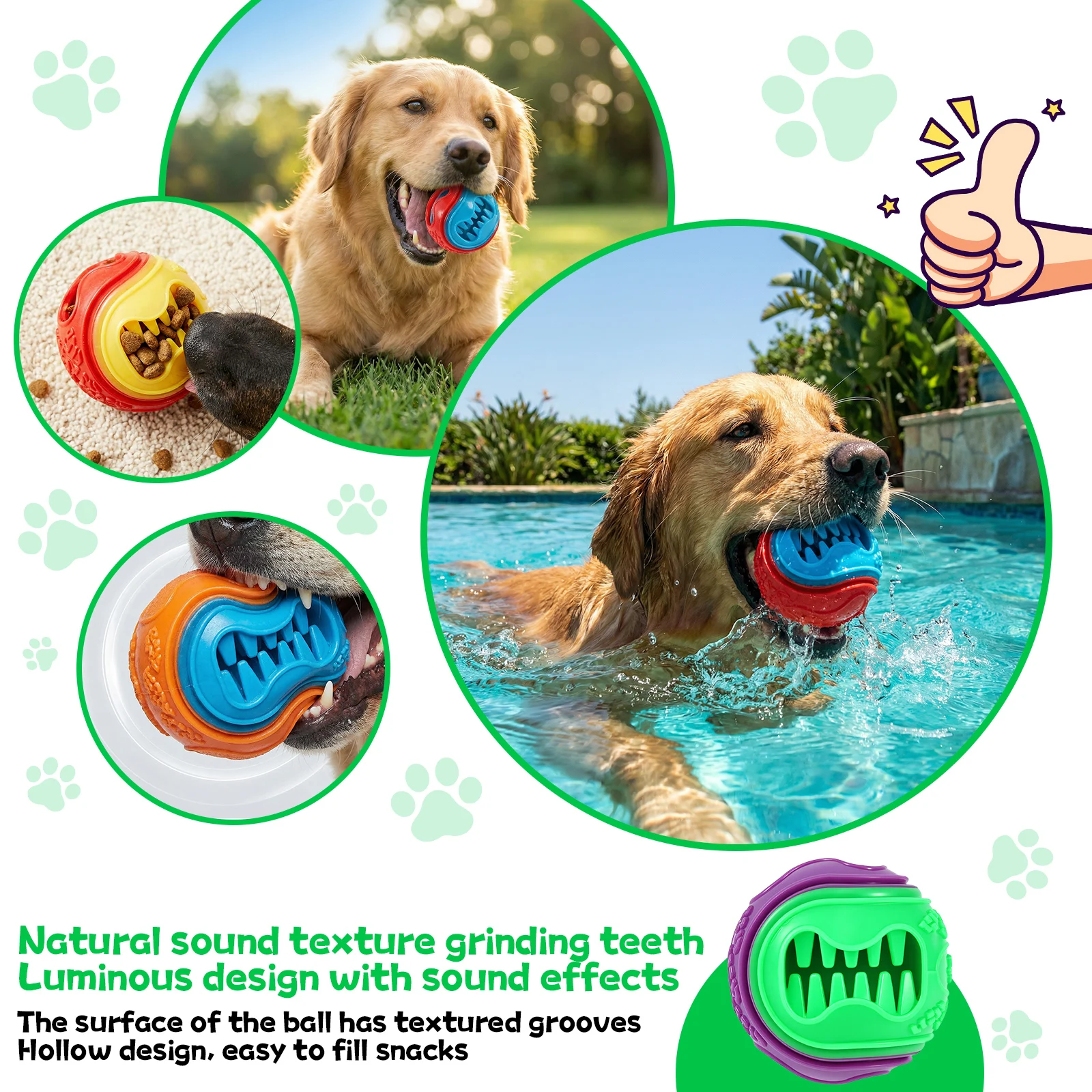 ลูกบอลอาหารสุนัขแบบอินเทอร์แอค - Rubber Treat Dispensing Dog Toy บทวิจารณ์และราคา