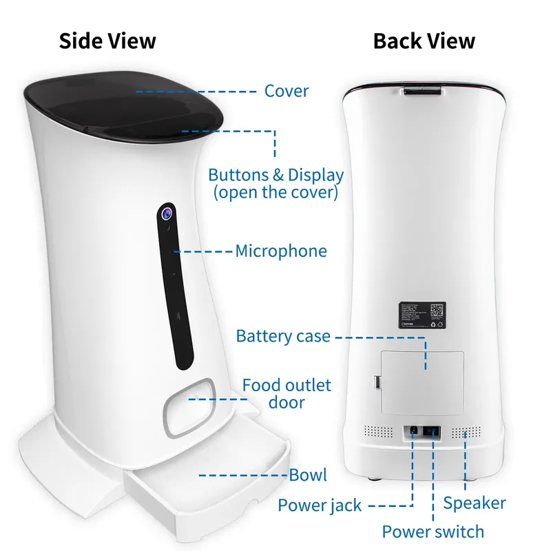 กล้องให้อาหารสัตว์เลี้ยงแบบ Wi - Pet Feeders บทวิจารณ์และราคา