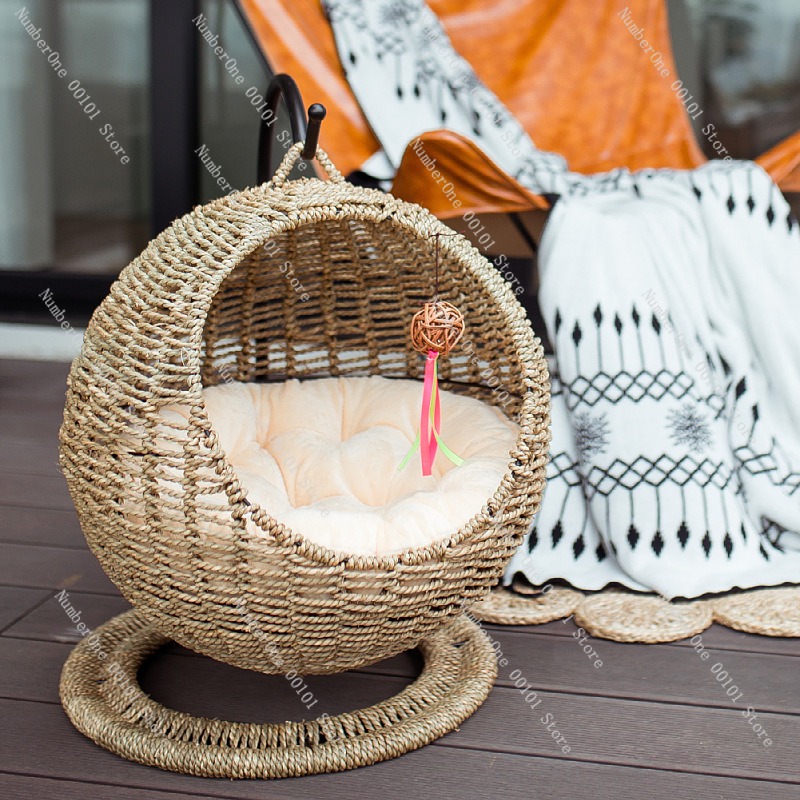 เปลญวนหวายทรงกลมสำหรับแมว แบบก - Pet Beds บทวิจารณ์และราคา