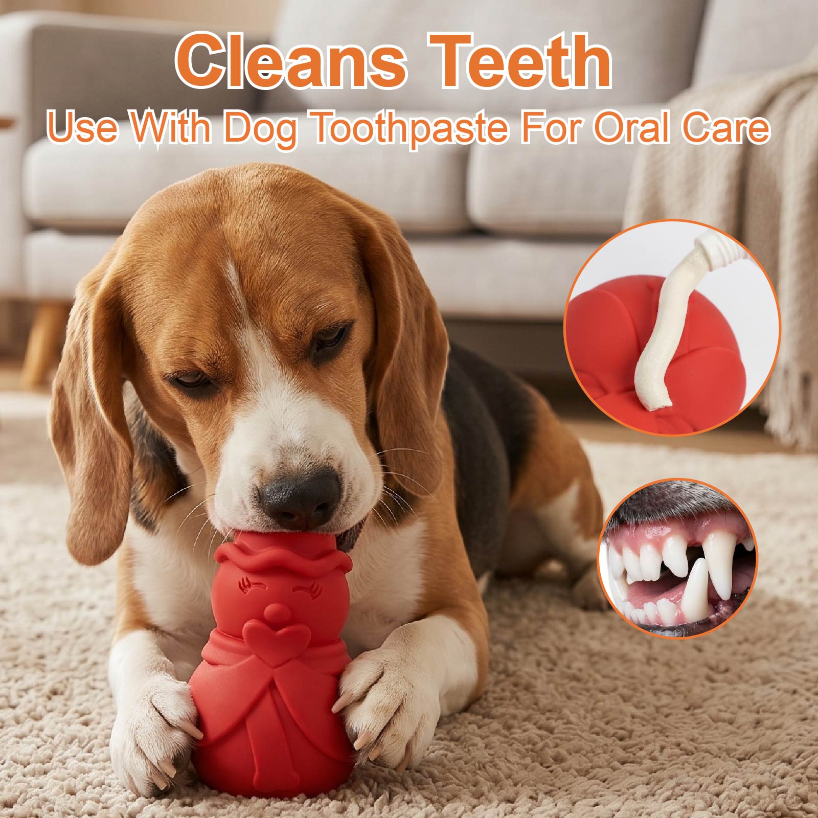ของเล่นปริศนาสำหรับสุนัขลายสโน - Rubber Treat Dispensing Dog Toy บทวิจารณ์และราคา