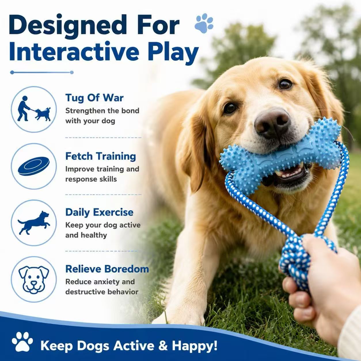 ของเล่นสำหรับสุนัขกัดเล่น สำหร - Dog Rope Toy Aggressive Chewers บทวิจารณ์และราคา