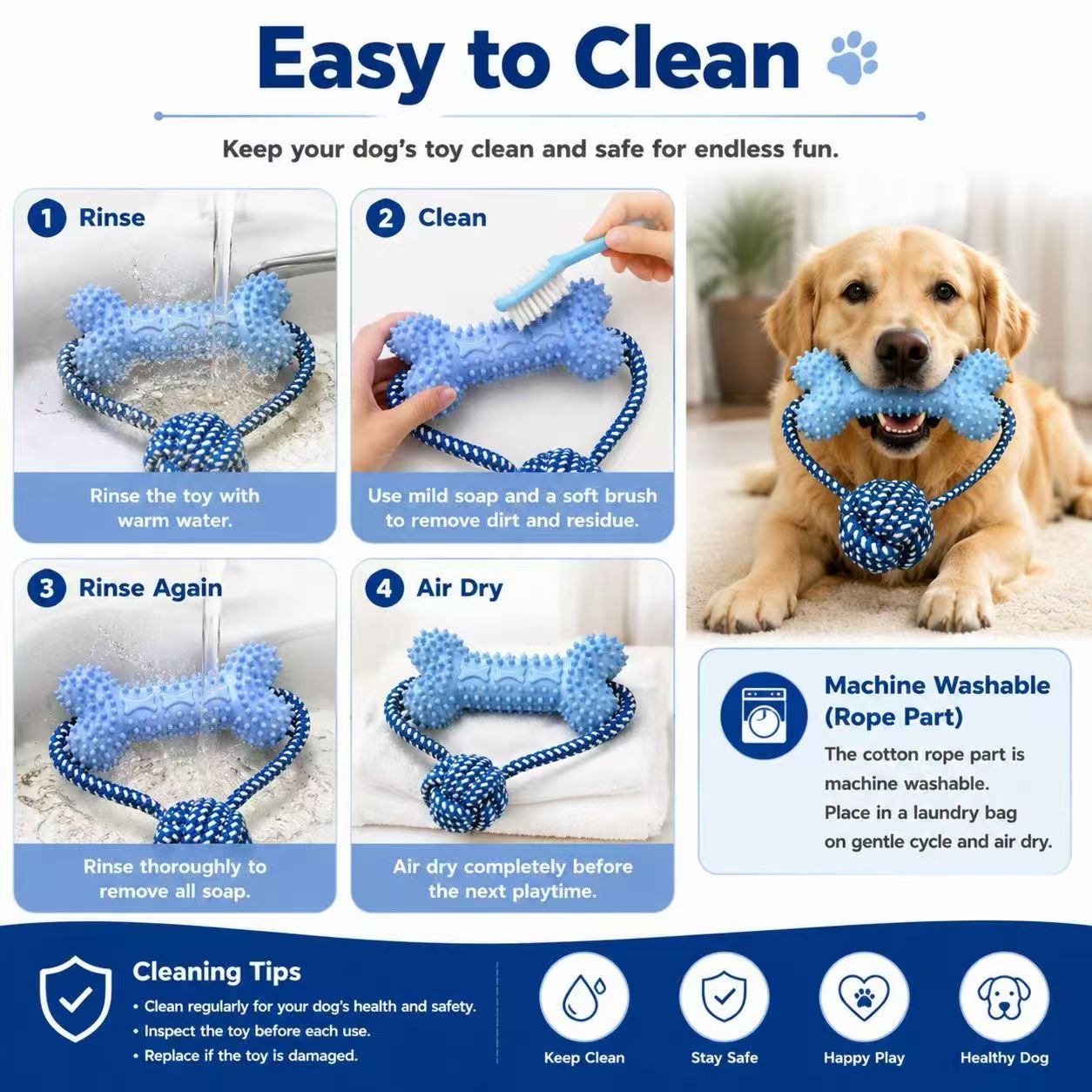 ของเล่นสำหรับสุนัขกัดเล่น สำหร - Dog Rope Toy Aggressive Chewers บทวิจารณ์และราคา
